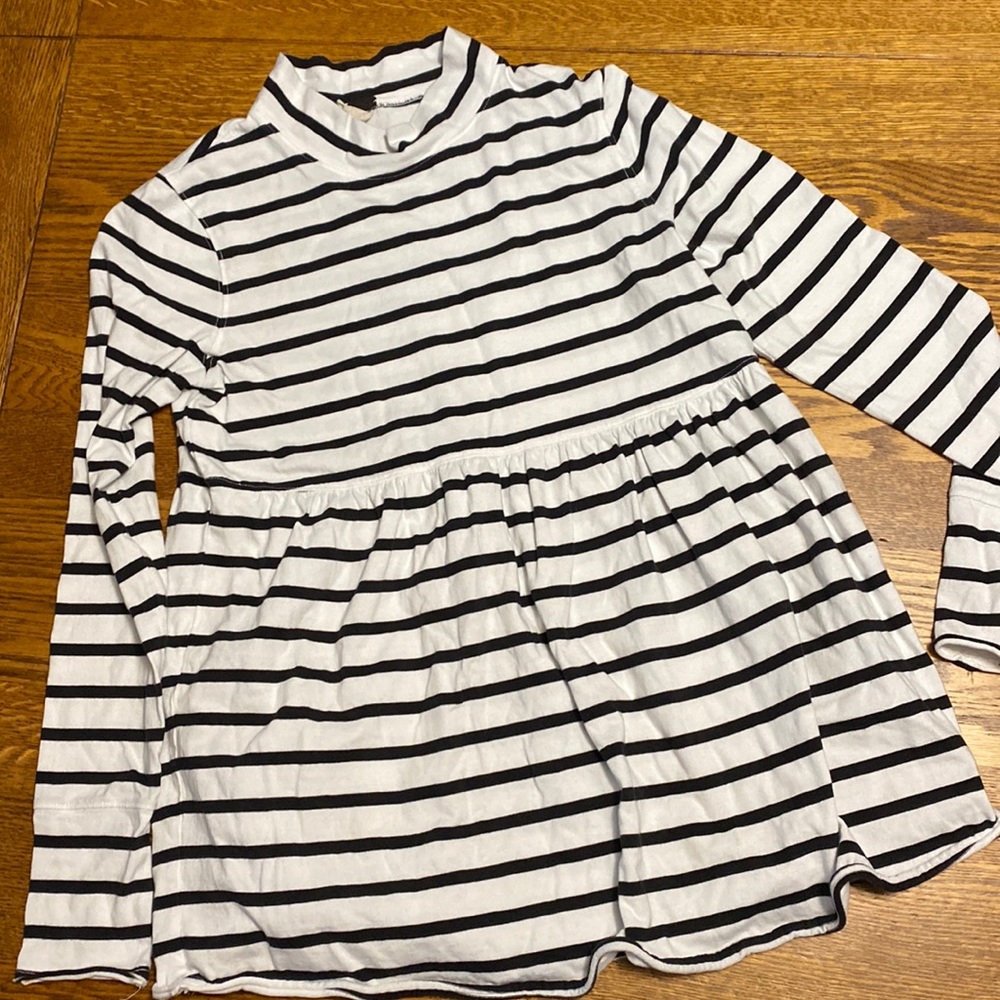 Free People Striped Peplum Long Sleeve